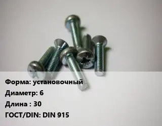 Винт установочный 6х30 DIN 915